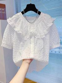 Gambar Kemeja Wanita Katun Korean Style ICONZ Import kerah korea (9791/03136) - Hitam dari ICONZ Clothing undefined 5 Tokopedia