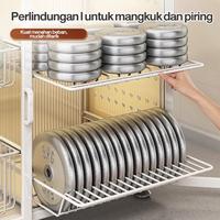 Gambar Lemari Rak Piring Tertutup Rak Lemari Penyimpanan Dapur Rak Cuci Piring Stainless Lemari Piring Minimalis Lemari Tertutup Anti Serangga - Putih-50-33-47cm dari MAMAMI MALL undefined 4 Tokopedia