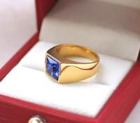 Gambar Cincin Pria Titanium Model Berlian Buatan dan Ruby Siam Rings - biru, 7 dari MR JAWELLERY undefined 5 Tokopedia