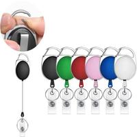 Gambar 2pcs Badge Holders Retractable Badge Reel with Carabiner Belt Clip Key Ring for ID Card Name Holder Keychain Office Name Tag dari Opera Olshop undefined 1 Tokopedia