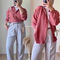 Gambar Lady Set / setelan kemeja mix kulot / oneset Kulot by arinistore(Pre-Order) - Hitam, Kulot M dari Arinistore7 undefined 3 Tokopedia