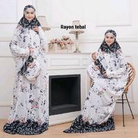 Gambar Mukena Terusan Rayon Premium Jumbo Batik Cap Pekalongan  Muslim Dewasa Wanita Motif Mukenah Traveling Cantik Mewah Panjang Standar - cantik a, All Size dari AjibShop_NEW undefined 4 Tokopedia
