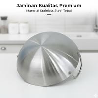 Gambar Wajan Stainless Steel 555 Wajan Kuali Penggorengan Anti Lengket Free Spatula 32cm-36cm - 36 dari MADIA .id undefined 5 Tokopedia