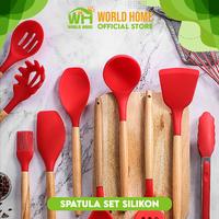Gambar WORLDHOME - Set Spatula Silikon 12 PCS Set Peralatan Masak Lengkap Dengan Wadah & Jepitan - CJ-1-HITAM dari Worldhome Indonesia_NEW undefined 3 Tokopedia