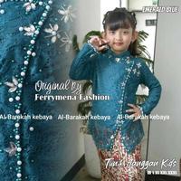 Gambar TERLARIS SETELAN KEBAYA ANAK JANGGAN KEBAYA PESTA MODERN   KEBAYA ANAK BROKAT MIX PAYET HIJAU BOTOL - emerald blue, atasan L [7-8thn] dari Erlins shop11 undefined 5 Tokopedia