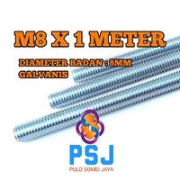 Gambar Asdrat Galvanis M8 x 1 Meter / Long Drat Galvanis Putih M8 x 1 Meter dari PULO SOMEI JAYA undefined 1 Tokopedia