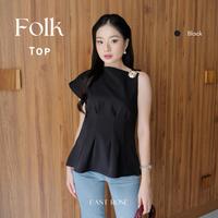 Gambar [EastRose] Folk Top | Atasan Wanita | Blouse Wanita | Blus | Top Wanita Tangan Twill Panjang - Choco, S-M dari EastRose.id undefined 5 Tokopedia