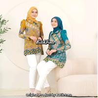 Gambar Atasan Batik Wanita Modern Blouse Batik Lengan Panjang Terbaru Blouse Gantari Batik Irma - Lime, XXXL dari Batik Irma_NEW undefined 1 Tokopedia