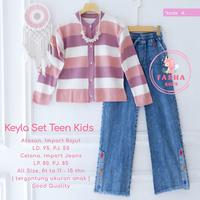 Gambar Anne | Carla | Jeni | Keyla | Mizuki | Momo | Nezuko - Setelan Outer Cardigan Rajut dan Celana Jeans Anak Remaja Perempuan by Fasha Kids - Anne Black A dari Dearins undefined 2 Tokopedia