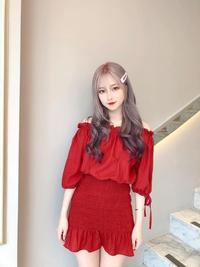 Gambar One Set Rok Full Serut |Baju Wanita Korean Style lEngan Pendek Katun Rayon Premium Maroon Casual - Oneisize, Merah dari Duta Busana Purbalingga undefined 2 Tokopedia