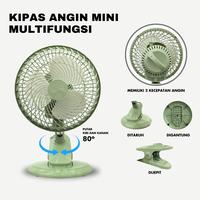 Gambar KIPAS ANGIN MULTIFUNGSI 3in1 Function Clip Fan Jepit + Meja Duduk + Dinding Tembok Muter Kiri Kanan Ukuran 8 Inch FC01-480 HEMAT DAYA LISTRIK - HIJAU dari TYRONI-Shop undefined 4 Tokopedia