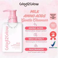 Gambar [READY LANGSUNG KIRIM] GLAD2GLOW  Sabun Wajah Milk Amino | Cleanser Pink glad2glow Mencerahkan Membersihkan Kotoran Facial dari AGEN skin care undefined 5 Tokopedia