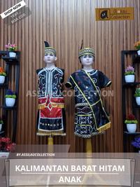 Gambar Baju Adat Anak Kalimantan Barat  Satuan (Laki/Cewek) Pakaian Aksesoris - Kalbar Hitam Laki, 3 dari AssilauCollection undefined 2 Tokopedia