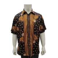 Gambar Arjuna Weda Hem Batik Pria Motif Bunga Matahari - Regular Fit | Bahan Semi Sutera | Lengan Pendek | Kerah Kemeja | Kantong Depan - Merah, M dari Batik ArjunaWeda undefined 5 Tokopedia