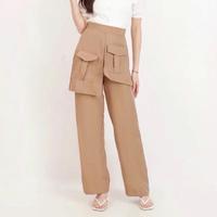 Gambar Richu - Palazzo pocket pants (premium quality) panjang - Khaki, S dari richu fashion undefined 1 Tokopedia