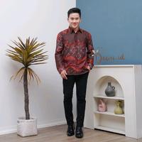 Gambar Kemeja Azriel Batik  Pria Lengan Panjang Premium Size M L XL XXL motif kawung - Lengan Panjang, M dari Dewii.id undefined 1 Tokopedia