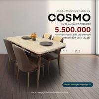 Gambar meja makan granit marmer mewah aesthetic minimalis 4 kursi - Cosmo-4 dari Expert mattress undefined 4 Tokopedia