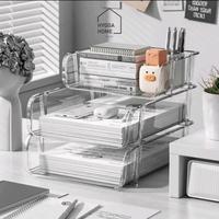 Gambar AYAKO Organiser Meja Tempat Alat Tulis Dokumen Susun Stacking Shelves - Black Big dari Hygga Home undefined 3 Tokopedia