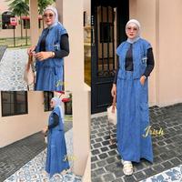 Gambar ALYSSA SET BY IRISH LABEL ONESET JEANS VEST ROK CARGO SETELAN CANTIK OUTFIT CASUAL - Snow Blue, Allsize dari Butik Maryam undefined 1 Tokopedia