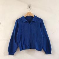 Gambar Clara polo cable Blouse crop Atasan wanita kekinian Tebal - biru denim dari Khadijah Store99 undefined 5 Tokopedia