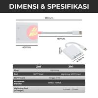 Gambar Lightning to 3in1 Card Reader Camera Adapter TF SD Support iOS 13 - 2in1 dari Ba-Wang undefined 5 Tokopedia