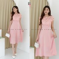 Gambar D1646 IMPIAN KOREAN STYLE VINTAGE MIDI DRESS - Black dari BlessedStore 27 undefined 4 Tokopedia