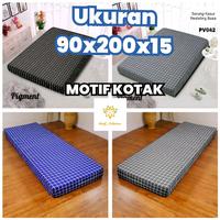 Gambar Sheets & Pillowcases Sarung Kasur Resleting Busa Ukuran 90x200x15/100x200x15  Kain Bunga Non  Bantal Guling sprei katun dingin Motif bed rubber • flaminggo navy • gambar bebas dicuci zizga biru tencel lyocell tosca abu laki ramah untuk kulit microtencel - The jungle, 100x200x15 dari AriefCollection undefined 1 Tokopedia