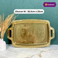 Gambar Nampan Arab Emas Ukir Pegangan Gold Baki Kuning Tempat Makanan Oleh Oleh Haji dan Umroh - S dari Nabawi Oleh Oleh Umroh Haji undefined 5 Tokopedia