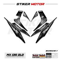Gambar MO09 Striping Stiker MX Old 135 Sniper Y15ZR Thailand Mothai Lis Sticker Setriping Settriping Setripping Skotlet Scotlite Motor Bebek Jupiter MX 135 Old Sniper Variasi 135 LC Motif Kanji Bercak Liquid Cool Tk - abu dari Stiker Motor Bandung undefined 3 Tokopedia