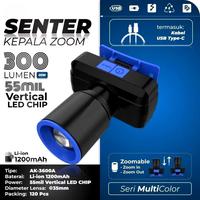 Gambar Senter Kepala LED Zoom Laser 20 Watt Aoki AK-3600A Cahaya Putih Waterproof Super Terang Plus RechargePro USB-C, 20W Fokus & Penyebaran Zoom - Orange dari Toko Super Murah03 undefined 4 Tokopedia