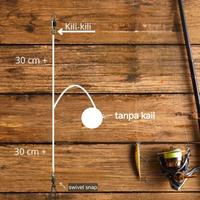 Gambar Rangkaian pancing dasaran 1 cabang tanpa kail (senar flurocarbon) kili-kili sumpul T dan swivel snap / simpul timah) Laut perlengkapan - swivel snap senar 0,40.mm dari BFT fishing undefined 1 Tokopedia