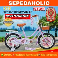 Gambar Sepeda Anak Perempuan NEW PHOENIX 2209 AT Ukuran 12 16 18 Inch Usia 2-8 Tahun Keranjang - Biru, 18 Inch dari Sepedaholic undefined 1 Tokopedia