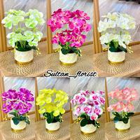 Gambar Bunga Anggrek Kain 4 Cabang (COD) - Kuning dari Sultan florist undefined 1 Tokopedia