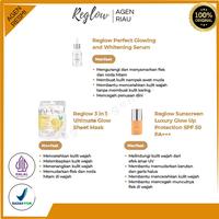 Gambar Riau | Reglow Perfect Glowing and Whitening Serum / Reglow 3 in 1 Ultimate Glow Sheet Mask / Reglow Sunscreen Luxury Glow Up Protection SPF 50 PA+++ | Bisa COD | Gratis Ongkir | Pekanbaru dari Reglow Skincare Shindy Putri undefined 2 Tokopedia