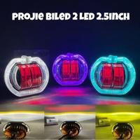 Gambar Lampu Biled Projector Projie Biled 2 Lensa 2.5inc jauh dekat kuning putih plus Ring shroud dan Devil Projie Biled - Merah-Biru dari MANGO.Indonesia undefined 5 Tokopedia