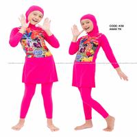 Gambar BrightlyLit 4-12 tahun baju renang anak perempuan muslimah pakaian renang anak perempuan muslim karakter - K57(anak-anak/tk), M dari brightlylit undefined 3 Tokopedia