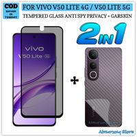 Gambar 2in1 Tempered Glass Untuk Vivo V50 Lite 4G V50 Lite 5G V40 Lite 4G V40 Lite 5G Anti Gores Full Layar Garskin - ANTI SPY PRIVACY, V40 LITE 4G dari Almarzuq Store undefined 4 Tokopedia
