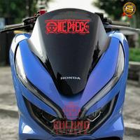 Gambar Stiker  Motor One Piece Flag Variasi Motor Mobil Sticker Timbul Keren Nyala Dasbor Spakbor Visor - Hitam dari SULUNG STICKER undefined 4 Tokopedia