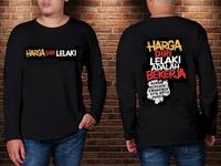 Gambar Kaos Baju Santai Harga Diri Lelaki Adalah Bekerja Lengan Panjang Oblong Sablon Pria Distro Katun Combed Dewasa - Hitam, L dari KAF Fashion undefined 1 Tokopedia