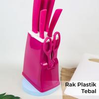 Gambar Pisau Dapur Set Q2 8 Pcs dengan Talenan Plastik - Stainless Steel Tajam, Anti Karat, Ergonomis & Stylish - Cocok untuk Memasak, Mengupas, Memotong Buah dan Sayur, Warna Random - 778 dari Ratu dapur_NEW undefined 2 Tokopedia
