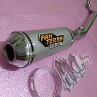 Gambar Knalpot racing Fanterra buat motor=Revo lama,revo absolute,revo fi/new,Prima,star,grand/legenda,Supra 100/lama,Supra x 125 old/new,Supra fit old/new,Kharisma,kirana.Sudah satu set Besi - c70, Rcb dari Hklracing undefined 1 Tokopedia