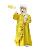 Gambar AKFAS - Gamis Anak Perempuan Muslim Modern  Polos Ruffle – Baju Lebaran & Pesta Anak - Sage Green, S dari Akfas Official Store undefined 3 Tokopedia