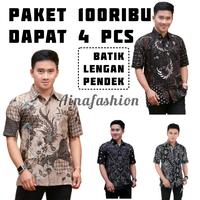 Gambar PAKET USAHA 100RIBU DAPAT 4 PCS MOTIF RANDOM KEMEJA BATIK LENGAN PENDEK Baju Katun - Paket isi 4 Batik Lengan Pendek, M (bb 40-50 kg) dari Aina Fashion undefined 1 Tokopedia