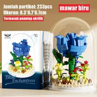 Gambar Bunga Blok DIY Dekorasi Rumah dengan Buket Bunga Abadi Mainan Balok Bangunan Kreatif untuk Tampilan Indah - Mawar merah dari TOKMON undefined 5 Tokopedia