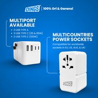Gambar DINGS PowerHub PLUS 100W, 65W, 35W | Universal Travel Adapter | Charger Adaptor Gan Fast Charging - 35W dari Dings Indonesia undefined 4 Tokopedia