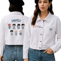 Gambar Jaket crop enhypen cibi ( BISA CUSTOM  ) Model Outfit korean styy Limited stock - On model, LD 110 BB 45-70  KG ONE SIZE   dari KPOP ADDICT 3 undefined 1 Tokopedia