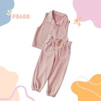 Gambar Setelan Anak 2-8 tahun Rubby Kids / One set Baju Celana bahan Knit Premium / Pakaian Anak Perempuan Terbaru / Baju Anak Perempuan Crop Fashion Anak One Set Korean Style - Peach, M (2-3 Tahun) dari Aura Moeslim undefined 4 Tokopedia
