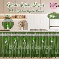 Gambar GORDEN KOLONG DAPUR POLOS RUMBAI RENDA BUNGA - Pink, L 100cm x T 55cm dari ByNadiraShop undefined 4 Tokopedia