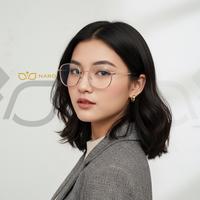 Gambar NARO Frame kacamata Usop bulat kecil Pria wanita terbaru bisa lensa bluecromic, photocromic antiradiasi dan uv Glasses Eyewear (BELI 1 GR4TIS 1) - Full Silver, Blueray Optik (Minus/Cyl) dari NARO OPTIK undefined 2 Tokopedia