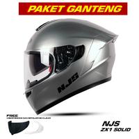 Gambar PROMO PAKET GANTENG - Helm NJS ZX-1 SOLID DOUBLE VISOR - SILVER, S dari Dokter Helm_NEW undefined 5 Tokopedia